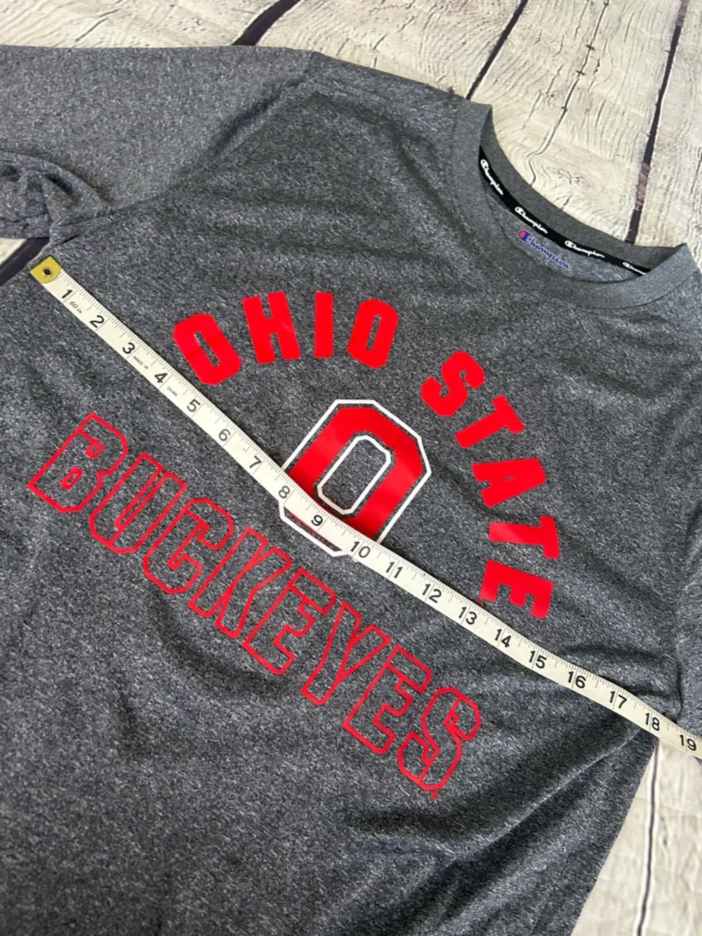 Gray Ohio state Buckeyes tee shirt moisture wicking performance fabric champion - Picture 4 of 6